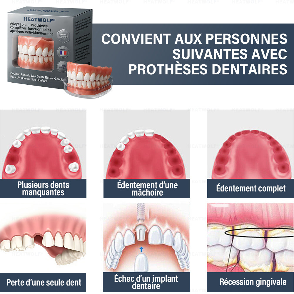 ✅ Fabriqué et expédié depuis la France | HEATWOLF® Prothèses Complètes Fonctionnelles sur Mesure et Adaptables